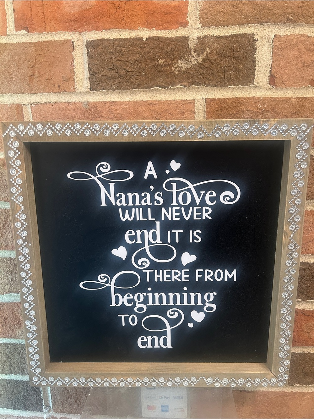 Nana's Love Black Framed Wall Sign( Handmade)